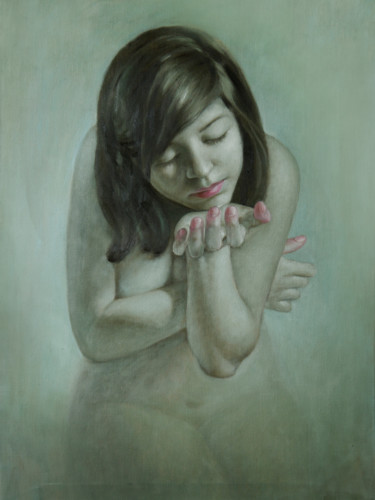 Painting titled "ils fondent dans me…" by Hui Pillot, Original Artwork, Oil
