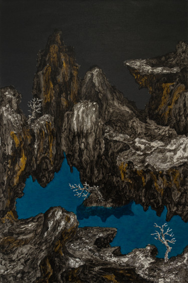 Painting titled "Deep No.1" by Hui Zhang, Original Artwork, Acrylic