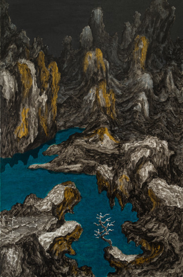 Painting titled "Deep No.2" by Hui Zhang, Original Artwork, Acrylic