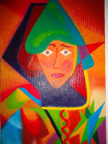 Peinture intitulée "Femme parée" par Farida, Œuvre d'art originale