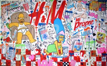 Malerei mit dem Titel "H&M: REAL LIFE" von Johanne 8, Original-Kunstwerk