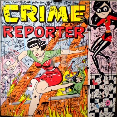 Painting titled ""CRIME REPORTER" (G…" by Johanne 8, Original Artwork