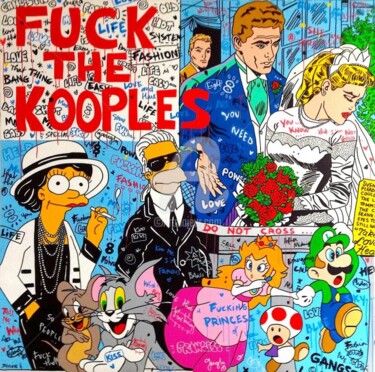 Malerei mit dem Titel "FUCK THE KOOPLES /…" von Johanne 8, Original-Kunstwerk