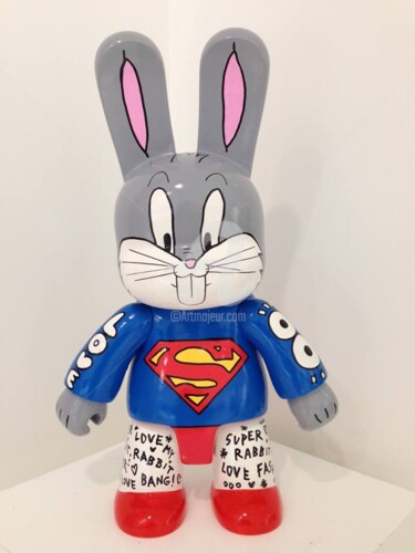 Sculpture intitulée "QEE Super rabbit Ga…" par Johanne 8, Œuvre d'art originale