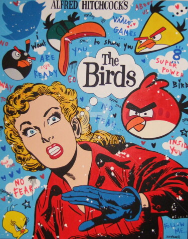 Malerei mit dem Titel "The Birds." von Johanne 8, Original-Kunstwerk, Acryl