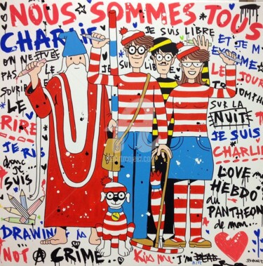 Schilderij getiteld "nous-sommes-tous-ch…" door Johanne 8, Origineel Kunstwerk