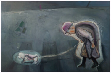 绘画 标题为“孤独的老女人” 由Huixi Yu, 原创艺术品, 油