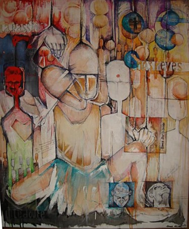 Peinture intitulée "pantin" par Human Expression, Œuvre d'art originale
