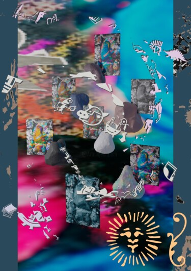 Arte digital titulada "Fudomyo 2" por Humans Sato, Obra de arte original, Collages digitales