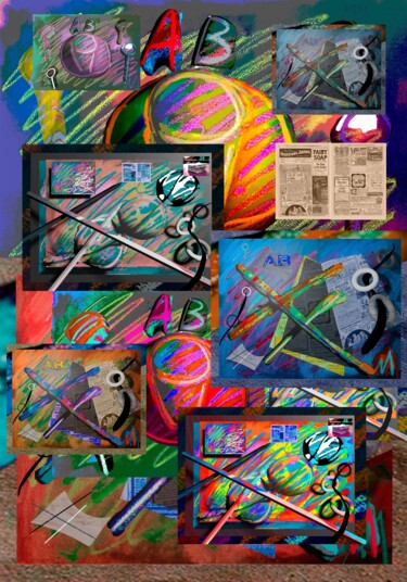 Digitale Kunst mit dem Titel "Geometry 2" von Humans Sato, Original-Kunstwerk, 2D digitale Arbeit