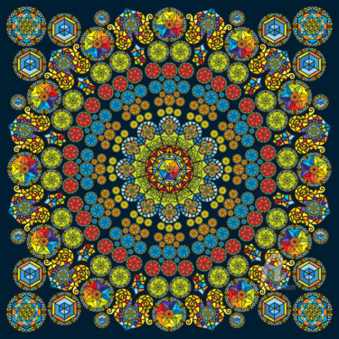 Incisioni, stampe intitolato "Mandala step Five" da Humberto Cesar Pornaro, Opera d'arte originale, Stampa digitale