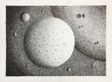 Zeichnungen mit dem Titel "Moon" von Humberto Cesar Pornaro, Original-Kunstwerk, Tinte