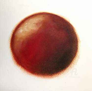 Malerei mit dem Titel "Fire moon" von Humberto Cesar Pornaro, Original-Kunstwerk, Öl