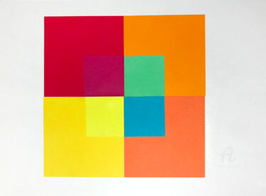 Collagen mit dem Titel "Collage Hot Color" von Humberto Cesar Pornaro, Original-Kunstwerk, Collagen