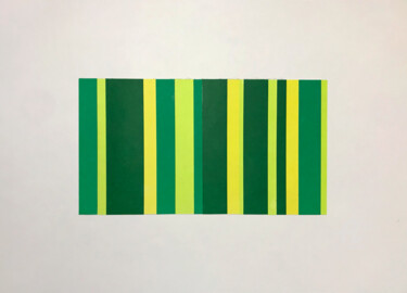 Collages getiteld "Collage Green Verti…" door Humberto Cesar Pornaro, Origineel Kunstwerk, Collages