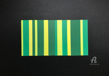 Collages titled "Collage Green verti…" by Humberto Cesar Pornaro, Original Artwork, Collages Mounted on Cardboard