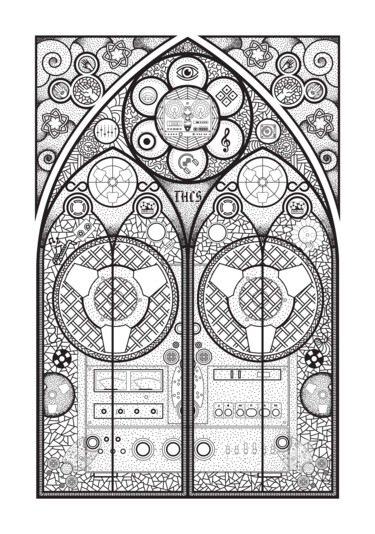 数字艺术 标题为“Stained Glass Reel” 由Humberto Cesar Pornaro, 原创艺术品, 数字打印