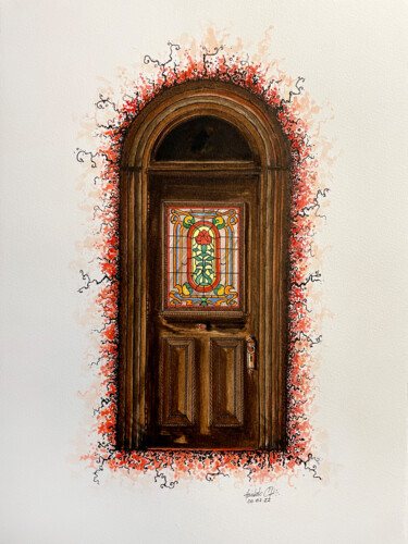Malarstwo zatytułowany „Vecna Creel House D…” autorstwa Humberto Cesar Pornaro, Oryginalna praca, Akwarela