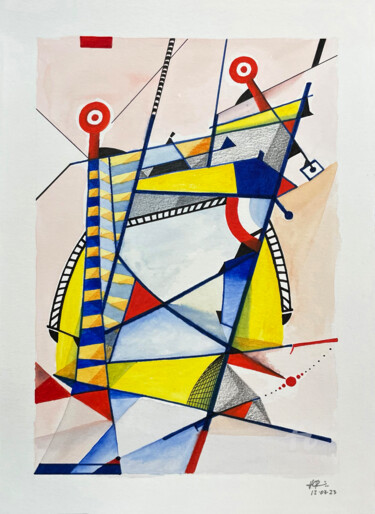 Pintura intitulada "Abstraction 10" por Humberto Cesar Pornaro, Obras de arte originais, Aquarela