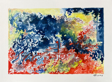 Pintura intitulada "Abstraction 14" por Humberto Cesar Pornaro, Obras de arte originais, Aquarela