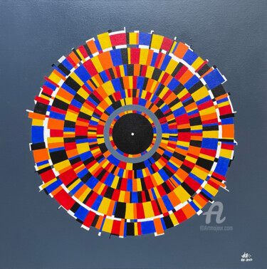 Painting titled "Moving Circles I" by Humberto Cesar Pornaro, Original Artwork, Acrylic
