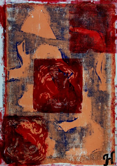 Malerei mit dem Titel "Red development" von Hunka Tibor, Original-Kunstwerk, Acryl