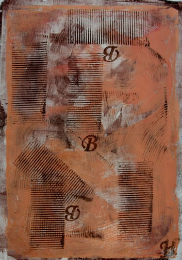 Картина под названием "brown parallels." - Hunka Tibor, Подлинное произведение искусства, Акрил