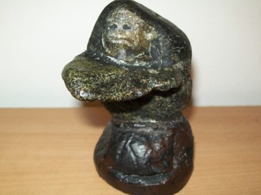 Sculpture titled "Old  Beggar" by Neil Bernardis, Original Artwork, Stone