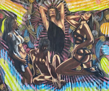 Schilderij getiteld "Sexual Attraction" door Hüseyin Ak, Origineel Kunstwerk, Olie