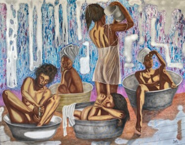 Pintura titulada "Bath Series II" por Hüseyin Ak, Obra de arte original, Oleo