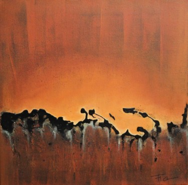 Peinture intitulée "Eruption" par Flo, Œuvre d'art originale, Acrylique