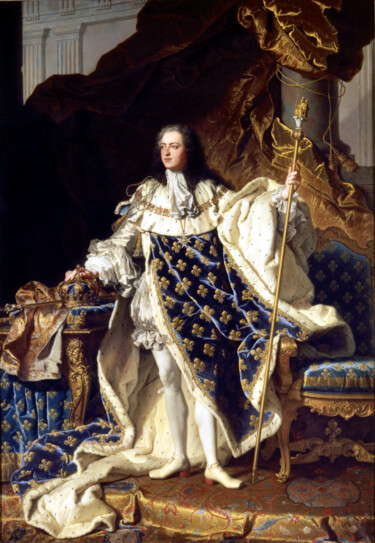 Peinture intitulée "Louis XV, roi de Fr…" par Hyacinthe Rigaud, Œuvre d'art originale, Huile