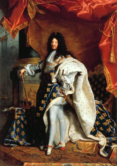 Pittura intitolato "Louis XIV" da Hyacinthe Rigaud, Opera d'arte originale, Olio