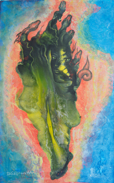 Painting titled "Birth Of Medusa" by Daas, Original Artwork, Acrylic