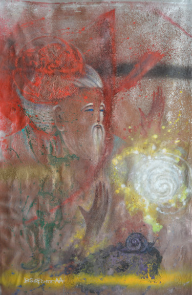 Schilderij getiteld "Eastern Philosopher" door Daas, Origineel Kunstwerk, Acryl