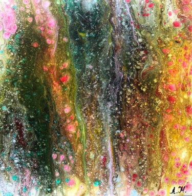 Картина под названием "Цветочный водопад" - Lyubov Nefedova, Подлинное произведение искусства, Акрил