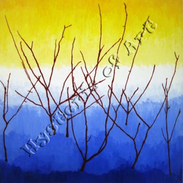 Painting titled "Winter Dogwood" by Hysterie Of Art, Original Artwork, Oil