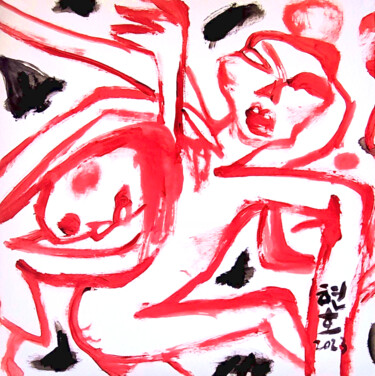 Pittura intitolato "Red Emotion" da Hyun Ho Seo, Opera d'arte originale, Acrilico
