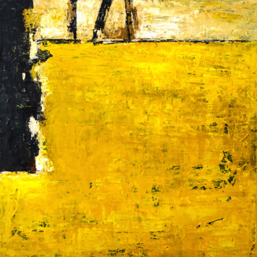 Painting titled "Field of yellow" by Hyunah Kim, Original Artwork, Acrylic Mounted on Wood Stretcher frame