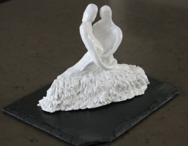 Sculpture intitulée "Coeur de l'océan" par Isabelle Angele, Œuvre d'art originale, Argile