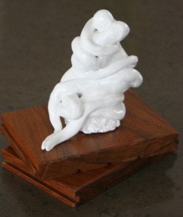 Sculpture intitulée "Etreinte" par Isabelle Angele, Œuvre d'art originale, Bois