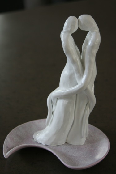 Sculpture intitulée "KARINE ET RUDY" par Isabelle Angele, Œuvre d'art originale, Argile