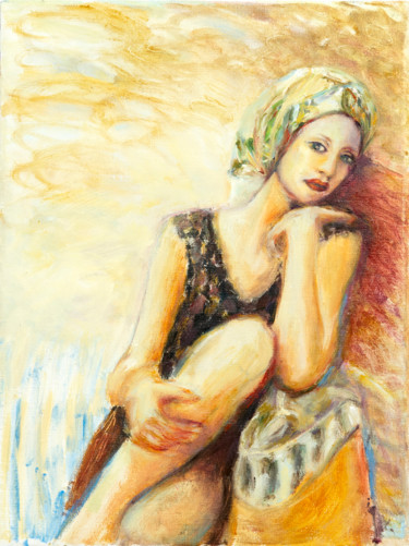 Schilderij getiteld "MARLENE" door Izabela Ciesla Lannoy, Origineel Kunstwerk, Olie