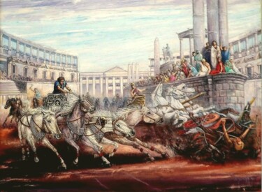 Painting titled "Ben Hur" by I. Joseph, Original Artwork, Oil