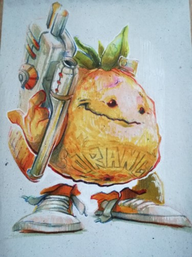 Painting titled "Orange" by Ivan Kriachko, Original Artwork, Ink