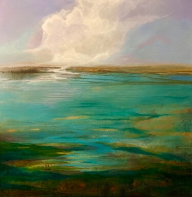 Painting titled "Vue sur mer" by Ingrid Prissette, Original Artwork, Acrylic
