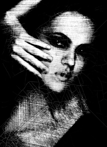 Digitale Kunst mit dem Titel "IRON GIRL I" von Iryna Shpulak, Original-Kunstwerk, Digitale Malerei