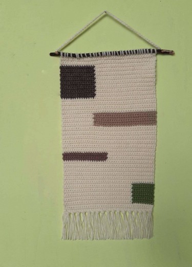 Гобелен " Прямоугольники иквадраты202 Textile Art titled "Гобелен " Прямоуго…" by Iryna Stadnyk, Original Art, Thread