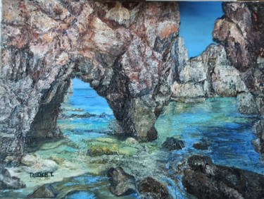 Painting titled "Un coin d'Algarve" by Isabelle Tanchon, Original Artwork, Oil