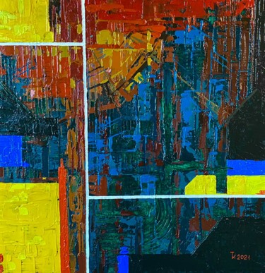 Картина под названием "Индастриз" - Игорь Терехин, Подлинное произведение искусства, Масло